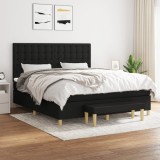 Cumpara ieftin Pat box spring cu saltea, negru, 180x200 cm, catifea