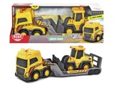 Set Volvo cu trailer si excavator, lumini si sunete, 3+ ani