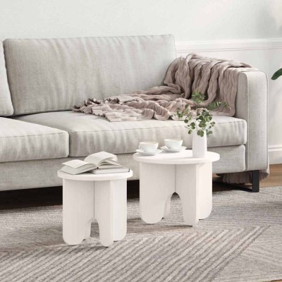 Set de măsuțe de cafea 2 pcs Alb 39.5 x 39.5 x 30 cm foto
