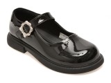 Balerini SELECTION KIDS negri, 63001, din piele ecologica lacuita