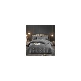 Cumpara ieftin Lenjerie de Pat Damasc, 1 Persoana, 4 Piese, Gri inchis -JO245