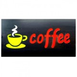 Cumpara ieftin Reclama luminoasa interior panou tip Neon LED Color cu mesaj Coffee