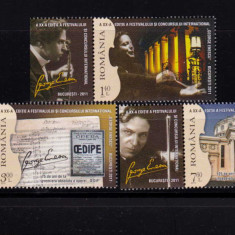 RO 2011, LP 1914, "A XX-a Editie Festival G.Enescu " ,serie + 3 viniete, MNH