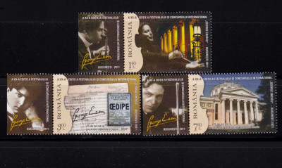 ✅RO 2011, LP 1914, &amp;quot;A XX-a Editie Festival G.Enescu &amp;quot; ,serie + 3 viniete, MNH foto