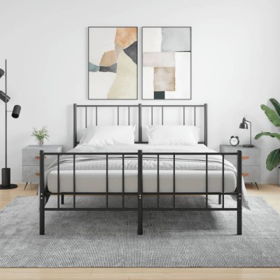 vidaXL Noptiere, 2 buc., gri beton, 40x35x47,5 cm, lemn compozit foto