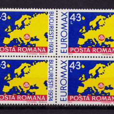RO 1974 LP 856 "Expo. Maximafilie "Euromax" Bucuresti " , bloc 4 , MNH
