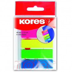 INDEX PLASTIC 12*45MM 5 CULORI*25 FILE KORES foto