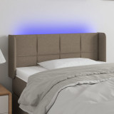 VidaXL Tăblie de pat cu LED, gri taupe, 83x16x78/88 cm, textil