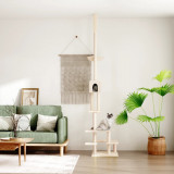 vidaXL Ansamblu pisici din podea p&acirc;nă la tavan, crem, 268,5-294,5 cm 171714