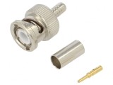 Mufă BNC Tată Drept 50&Omega; Crimpat PTFE Aurit
