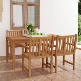 Cumpara ieftin Set de mobilier de grădină cu 5 piese, 160x80 cm, lemn masiv de tec