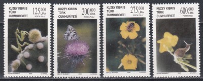 Ciprul Turc 2000 - Flori si insecte, MNH foto
