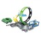 Pistă Cursă, Model Lansator Rotire 360░, Cu Mașină, Verde, Multicolor, 3+ Ani