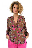 Bluza cu flori,firma Emma&amp;Gaia,made in Italy,noua,eticheta si factura,marime 44, Casual, Maneca 3/4