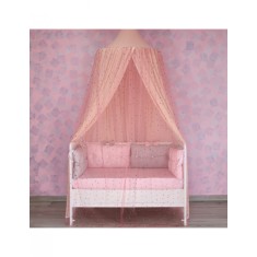 Baldachin de tavan din tulle si voal, peach roz