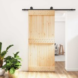 Cumpara ieftin Usa glisanta Natural si Negru 90 x 210 cm Lemn de Pin Solid