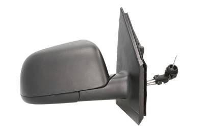Oglinda usa exterioara VW Polo (9n), 10.2001-04.2005, partea Dreapta, ajustarea prin cablu; carcasa neagra; sticla convexa; geam cromat, Aftermarket foto