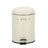 Cos gunoi cu pedala metal alb 20,5 x 27 cm, 5 L