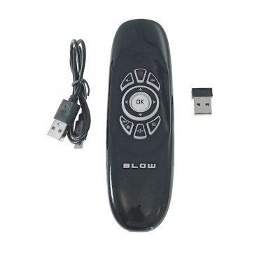 Telecomanda Smart iluminata cu functie de tastatura si mouse, Blow KS-3 11771, 2.4GHz, neagra foto