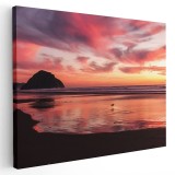 Tablou peisaj plaja la apus Tablou canvas pe panza CU RAMA 40x60 cm