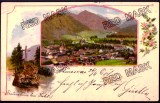 5303 - Baile HERCULANE, Caras-Severin, Panorama, River Cerna, Litho, Romania - old postcard - used - 1901