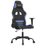 Cumpara ieftin Scaun de gaming cu masaj, negru si albastru, material textil