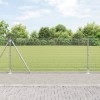 vidaXL Set 2 St&acirc;lpi Gard Galvanizat 10m x 1m Argintiu - St&acirc;lpi Metalici Rezistenți pentru &Icirc;mprejmuire Grădină