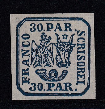 ROMANIA 1864 LP 13 PRINCIPATELE UNITE EMISIUNEA II-a 30 PARALE LIPSA GUMA foto