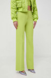 MAX&amp;Co. pantaloni x Anna Dello Russo femei, culoarea verde, drept, high waist, Max&amp;Co.