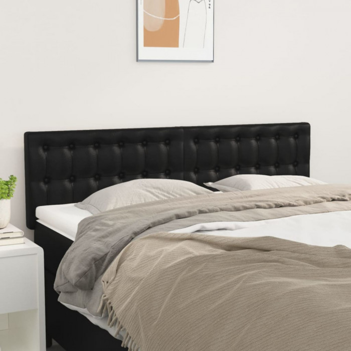Tablii de pat, 2 buc., negru, 72x5x78/88 cm, piele ecologica GartenMobel Dekor