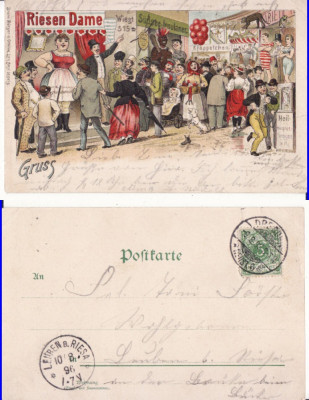 Germania- Iarmaroc, circ - litografie 1896!-RR foto