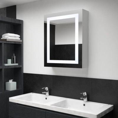 vidaXL Dulap de baie cu oglindă și LED-uri, 50 x 13 x 70 cm foto