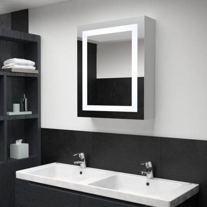 Dulap de baie cu oglinda si LED-uri, 50 x 13 x 70 cm GartenMobel Dekor
