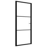Cumpara ieftin Usa de interior, negru, 93x201,5 cm, sticla ESG si aluminiu