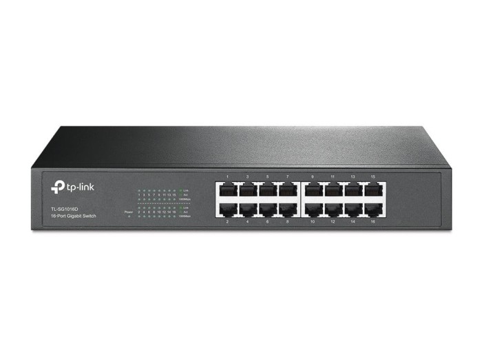 Switch 16 porturi RJ45 Gigabit, Unmanaged, 1U - TP-Link TL-SG1016D