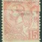 Monaco 1891 Albert I, 15C carmine, Mi.15, MH AM.158