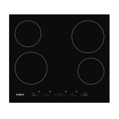 Plita vitroceramica Samus, 5800 W, 4 arzatoare, panou touch control, 9 trepte putere, Negru