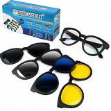 Ochelari Magic Vision cu 5 Lentine de Condus Noaptea, pe Timp de Ceata sau Soare Puternic cu Protectie UV