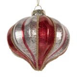 Cumpara ieftin Set 6 globuri brad Craciun X-mas sticla aurie rosie argintie &Oslash; 8x8 cm
