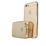 Husa iPhone 5/5S/SE Luxury Mirror Case Auriu Aluminiu Rezistenta Socuri Htphone