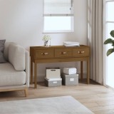 Gossi masa consola, maro miere, 114x40x75 cm, lemn masiv de pin