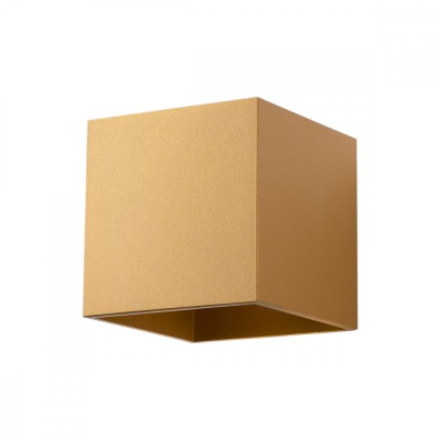 Lampă De Perete Quad Din Oțel Aurit, 1 Bec Pătrat Minimalist De Interior foto