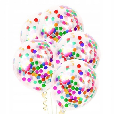 Set 10 baloane din latex, flippy, model party confetti, 30 cm, multicolore, 2.8 g foto
