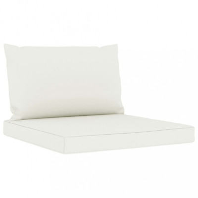 Perne de canapea din paleți, 2 buc., alb crem, material textil foto