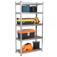 Raft metalic Extra zincat 180x80x35 cm cu 5 polite MDF, 175 kg/polita, montaj fara suruburi, (garantie 7 ani)