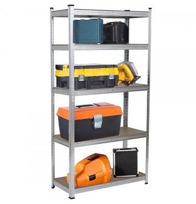 Raft metalic Extra zincat 180x80x35 cm cu 5 polite MDF, 175 kg/polita, montaj fara suruburi, (garantie 7 ani) foto