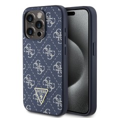 Husa originala Guess iPhone 15 Pro Hardcase 4G Triangle Metal Logo, albastru, GUHCP15LPG4GPB foto