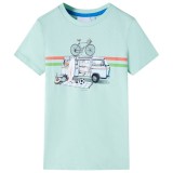 Tricou pentru copii, verde menta deschis, 116 GartenMobel Dekor, vidaXL