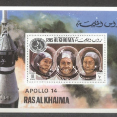 Ras Al Khaima 1972 Space, Apollo 14, imperf. sheet, MNH S.020