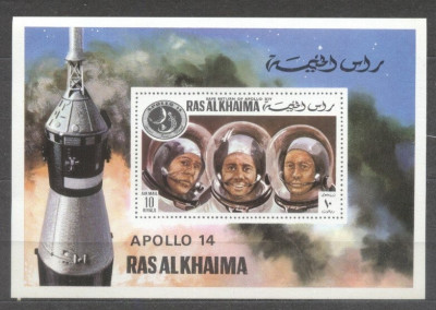 Ras Al Khaima 1972 Space, Apollo 14, imperf. sheet, MNH S.020 foto